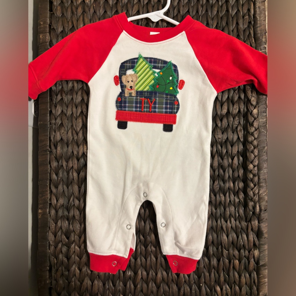 Red and White Kids Christmas “TY” One Piece